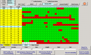 The interface for the Casual Berthage part of our Marina Software