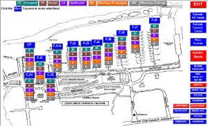 The main program interface of our Marina System, this example shows all jetties, and a snapshot for each jetty in terms of occupancy, and type of usage.
