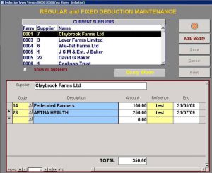 Dairy Supplier System - Dividend Payment