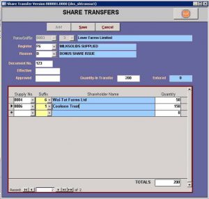 Dairy Supplier System - Share Transfers